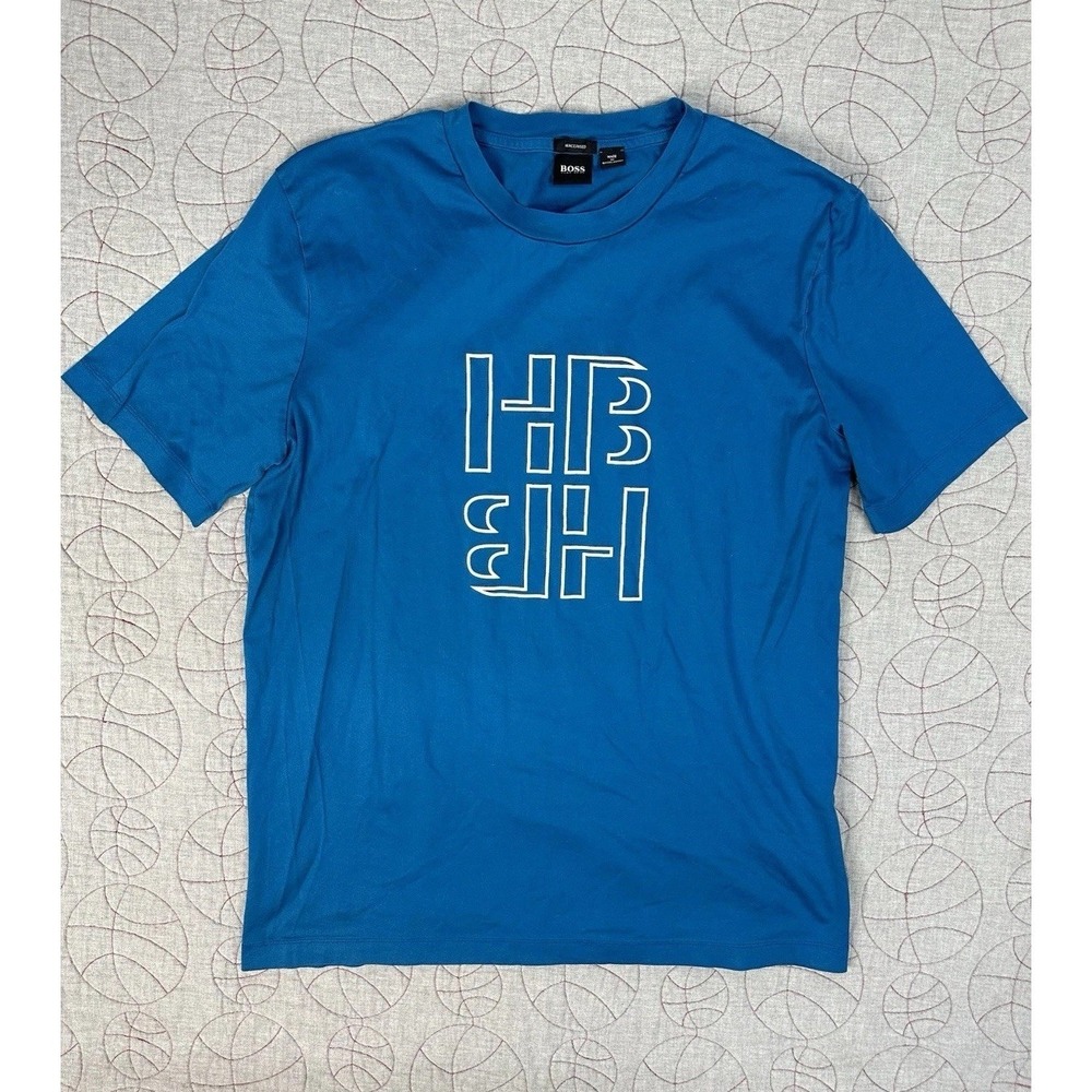 Men's Hugo Boss Tiburt Mercerised Jersey Short Sleeve T-Shirt Blue XL